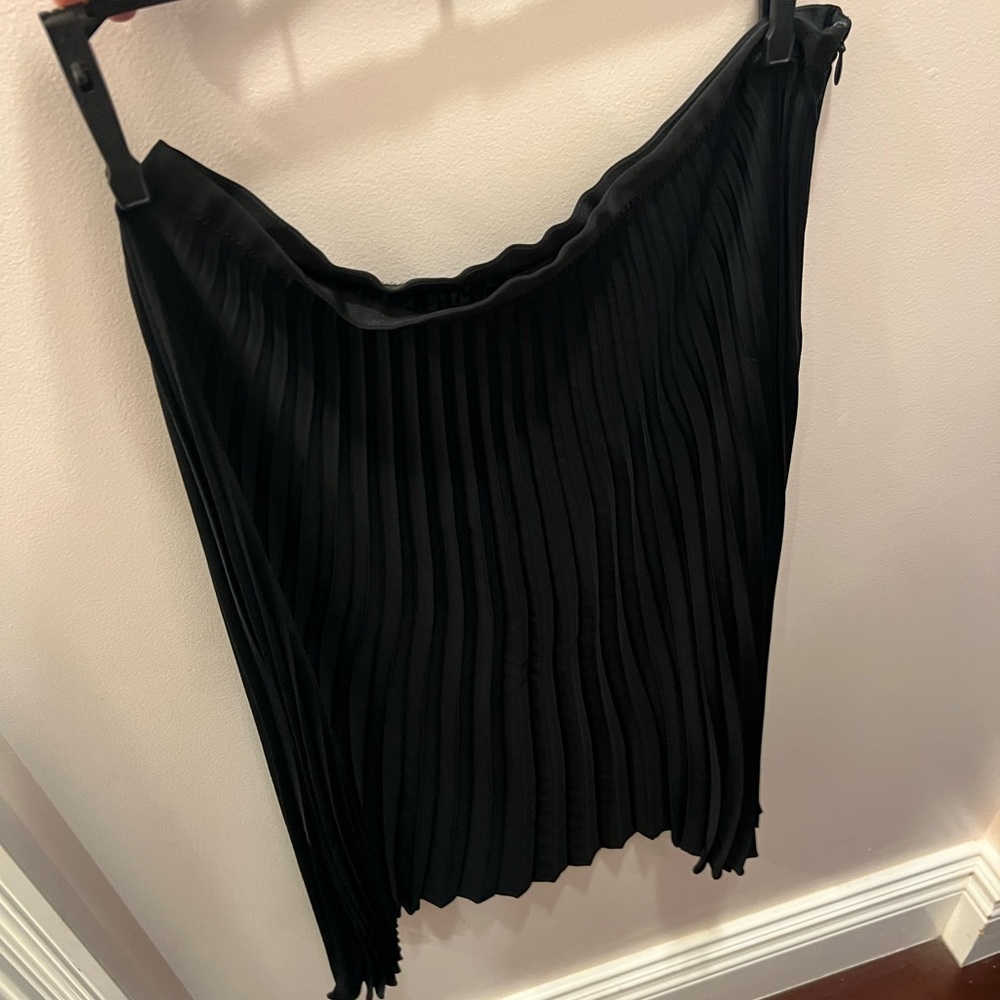 rag & bone Black A-Line Pleated Skirt